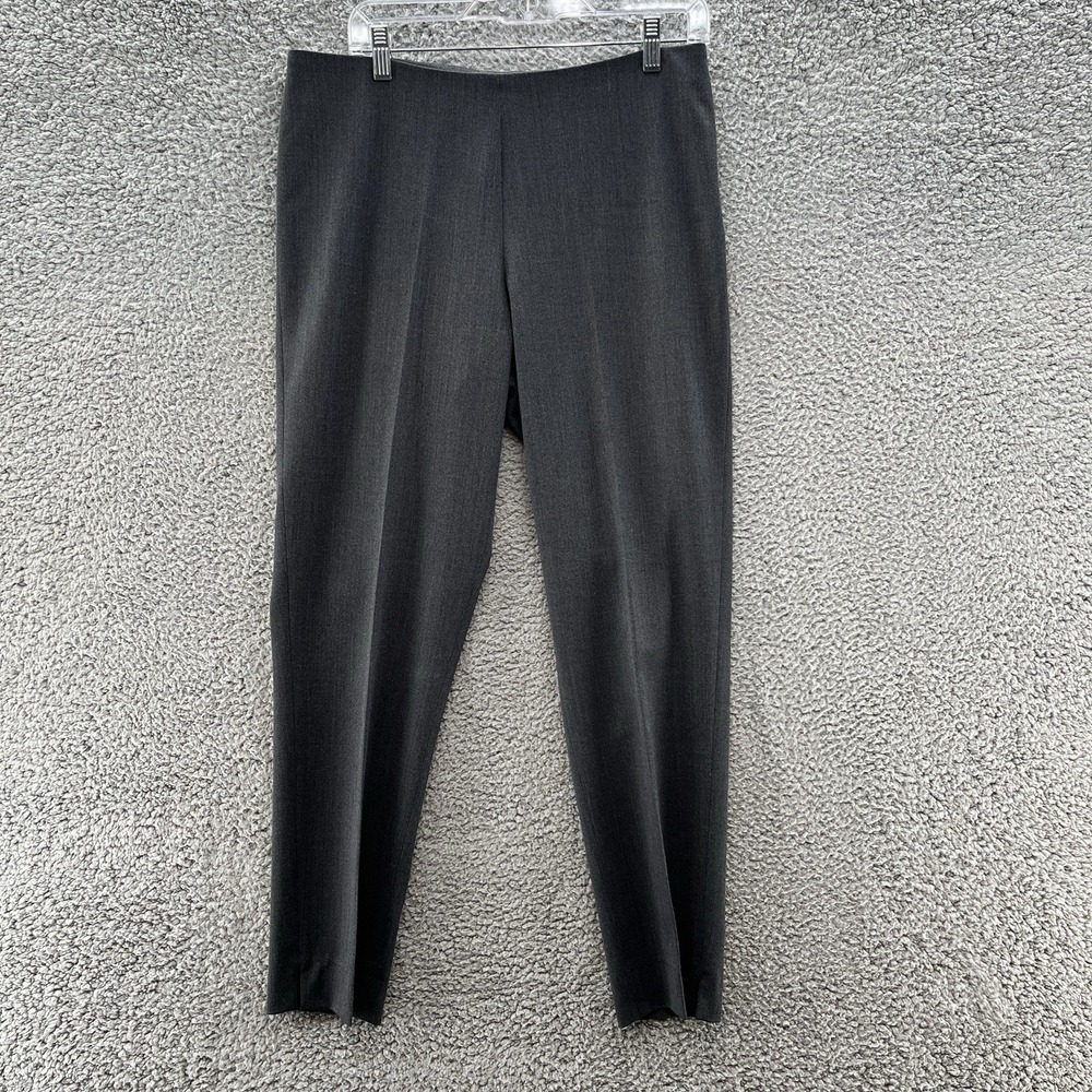 PT01 Pants Womens 10 Gray Guia Wool Blend Slim Straight Ankle Corporate Slacks
